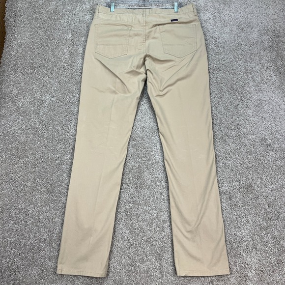 UNTUCKit Pants Mens 35x34 Khaki Tan Straight Fit 5 Pocket Flat Front Twill EUC - Picture 3 of 10